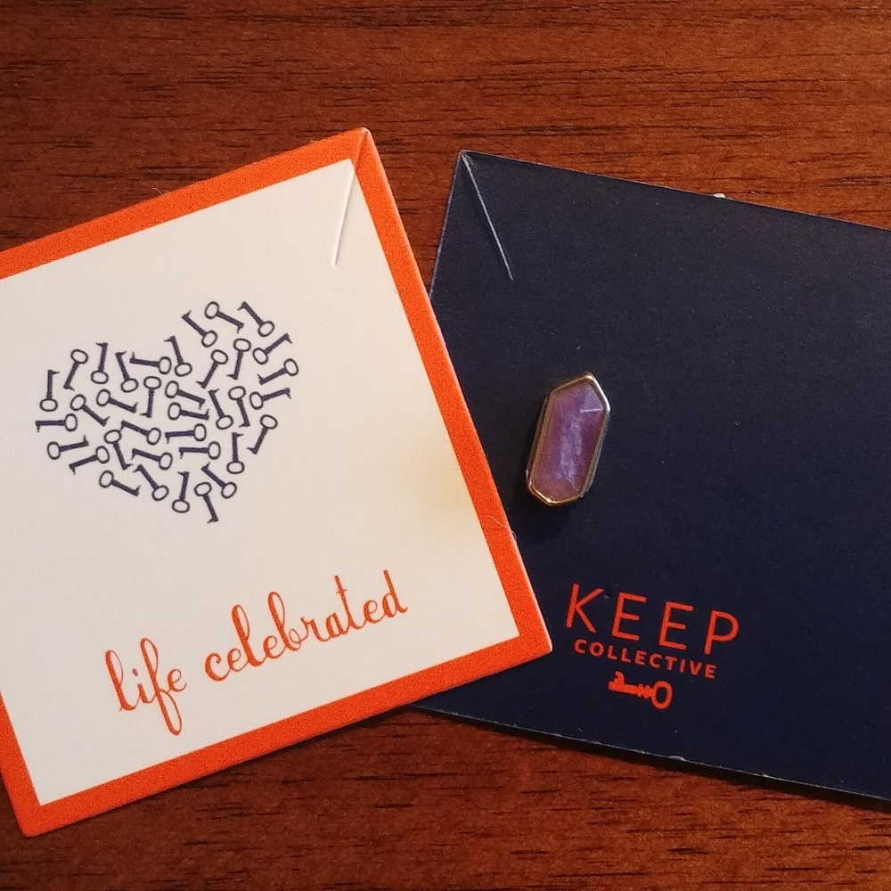 KEEP Collective purple mini geo bar charm